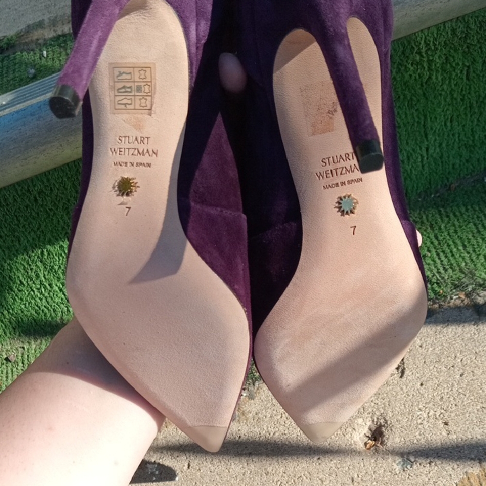 Stuart Weitzman Plum Purple Ankle Boot with Stiletto heel Whimsigoth Formal - Picture 3 of 9